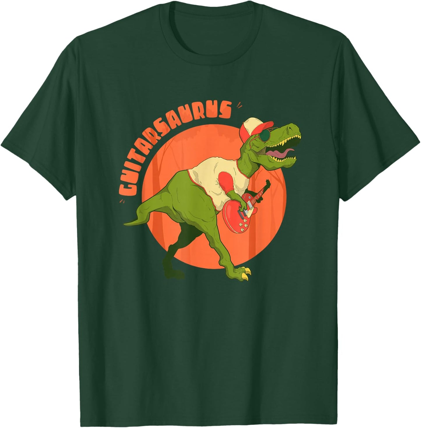 Guitarsaurus T rex Guitar Saurus Dinosaur Men Boys T-Shirt - T-Shirt | Forest