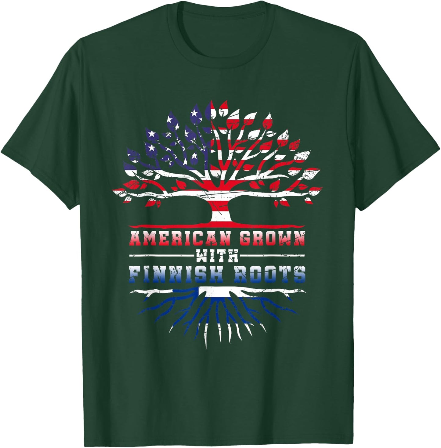 American Grown With Finnish Roots Finland T-Shirt - T-Shirt | Forest