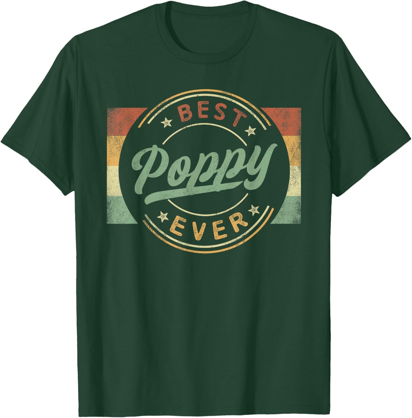 Best Poppy Ever Emblem Father's Day Poppy Gifts Grandpa T-Shirt - T-Shirt | Forest