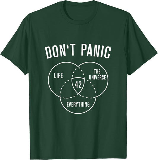 42 Answer to Life Universe and Everything Don't Panic T-Shirt - T-Shirt | Forest
