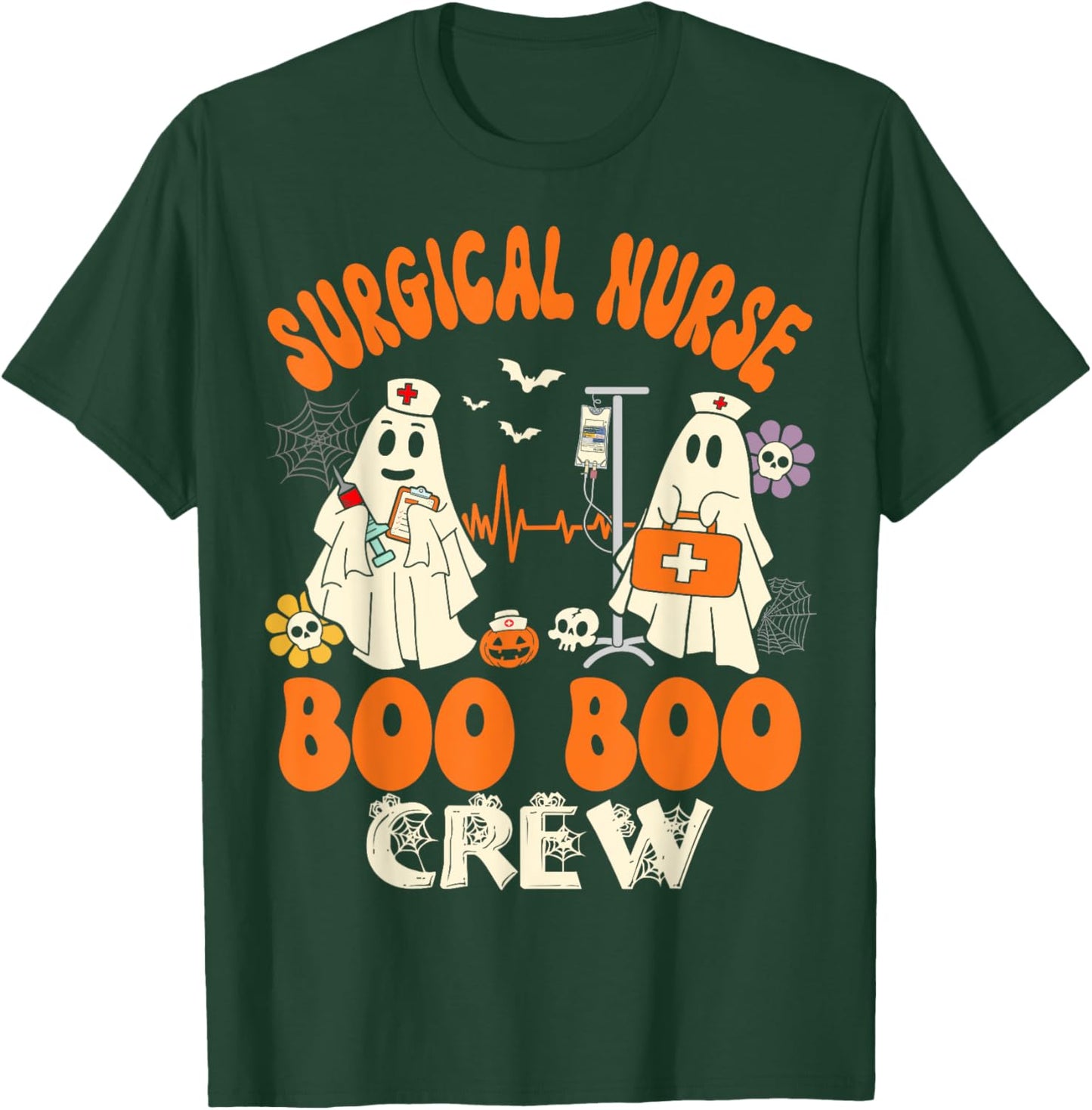 Surgical Boo Crew Surgery Nurse Halloween Ghost Costume T-Shirt - T-Shirt | Forest