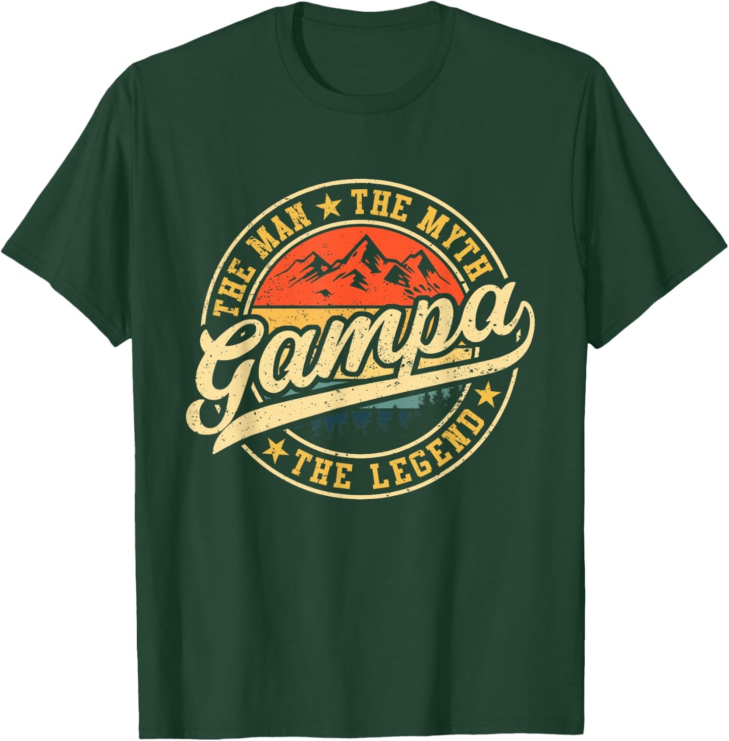 Gampa The Man The Myth The Legend Funny Grandpa Father's Day T-Shirt - T-Shirt | Forest