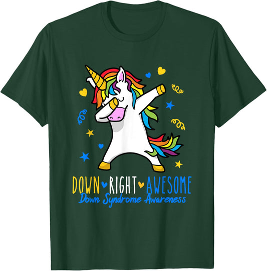 Simply ingenious down syndrome awareness dabbing unicorn T-Shirt - T-Shirt | Forest