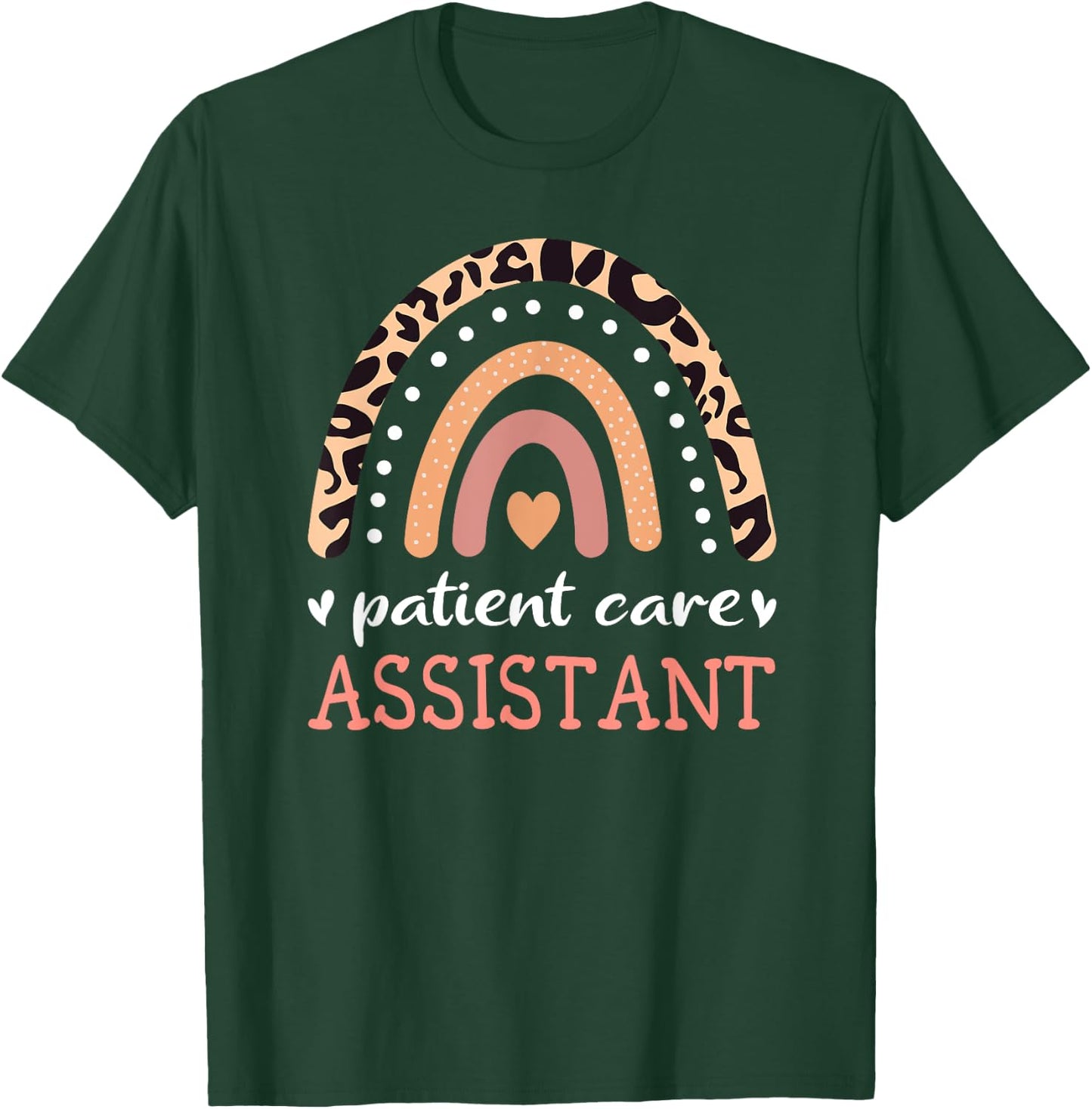 Patient Care Assistant Leopard Rainbow Nurse PCA T-Shirt - T-Shirt | Forest