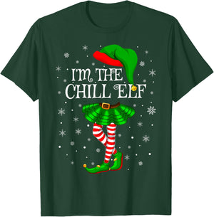 Chill Elf Christmas Matching Family Women Girls Elf T-Shirt - T-Shirt | Forest