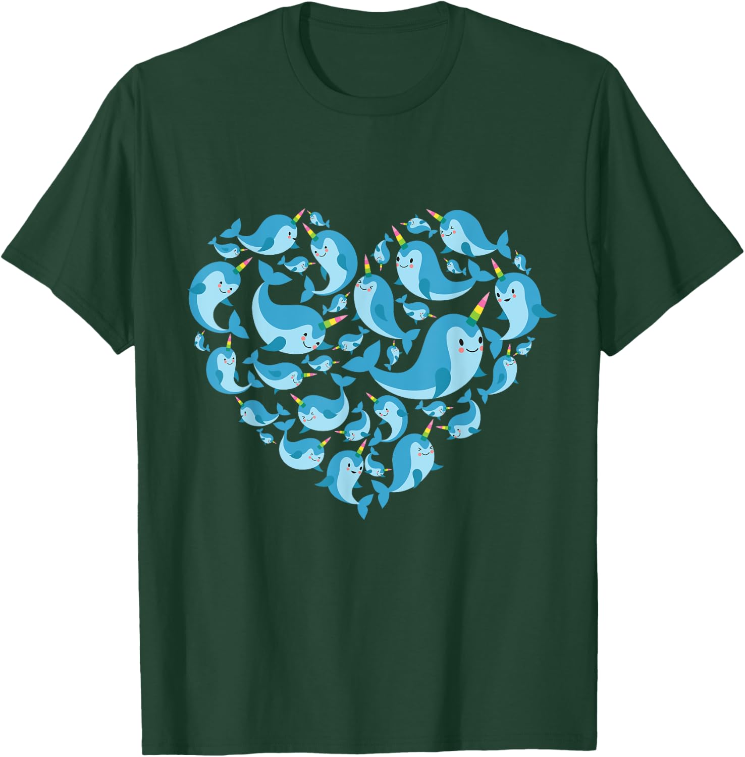 Narwhals lover heart gift women girls kids narwhal T-Shirt - T-Shirt | Forest