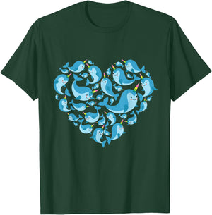 Narwhals lover heart gift women girls kids narwhal T-Shirt - T-Shirt | Forest