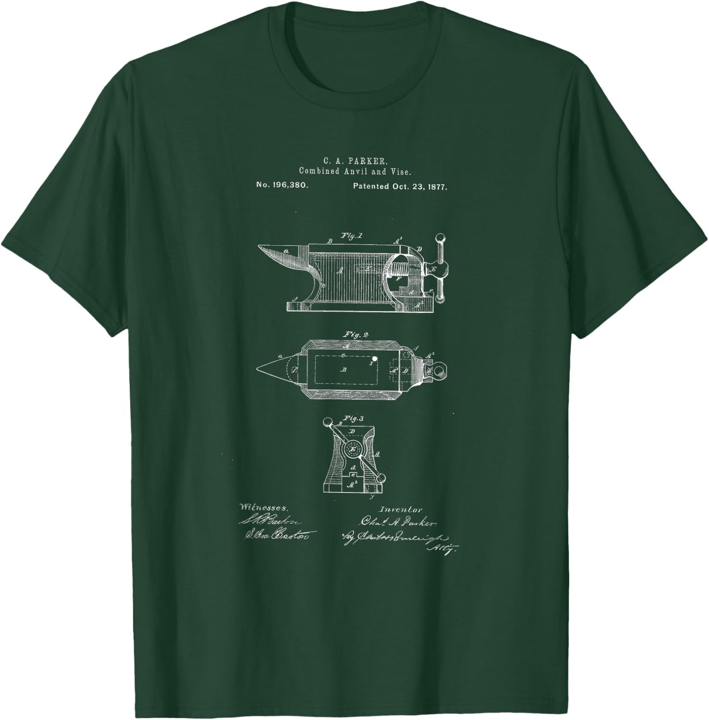 Antique Blacksmith Anvil Patent Print T-Shirt - T-Shirt | Forest
