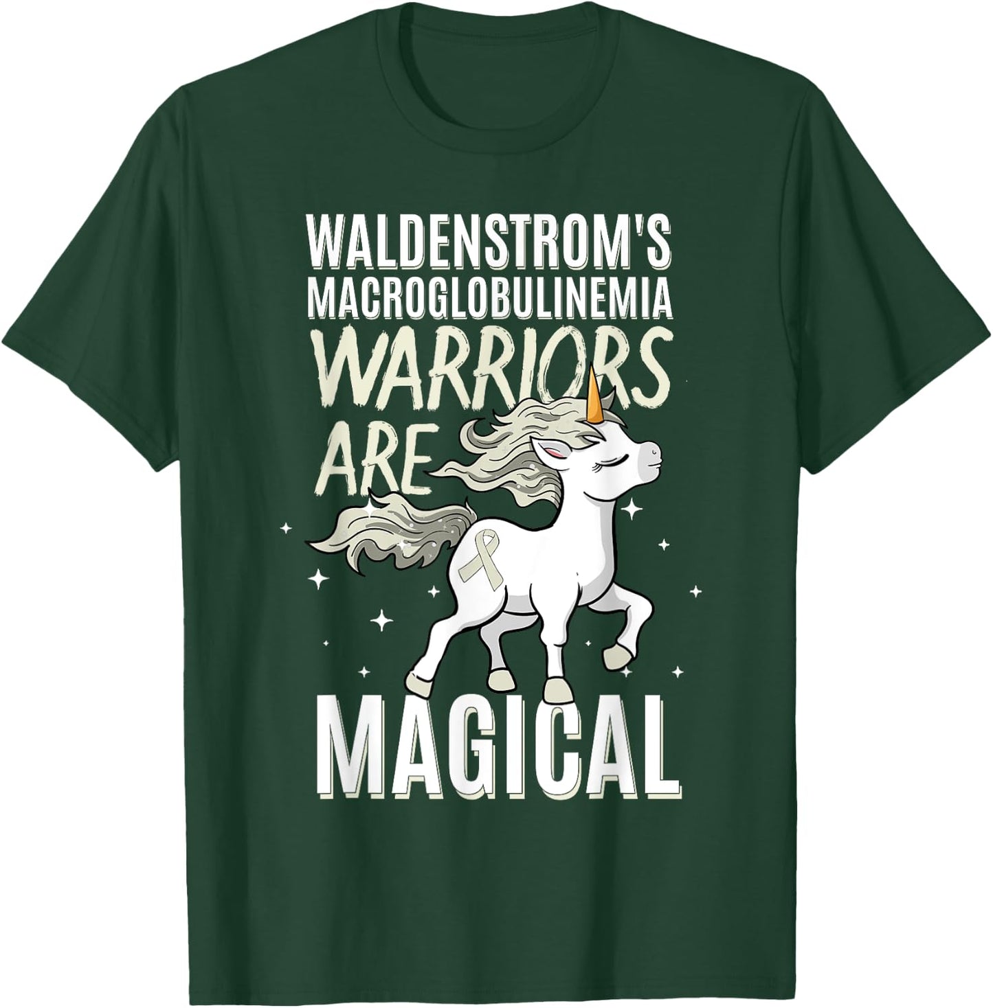 Waldenstrom's Macroglobulinemia Warrior WM Awareness Unicorn T-Shirt - T-Shirt | Forest