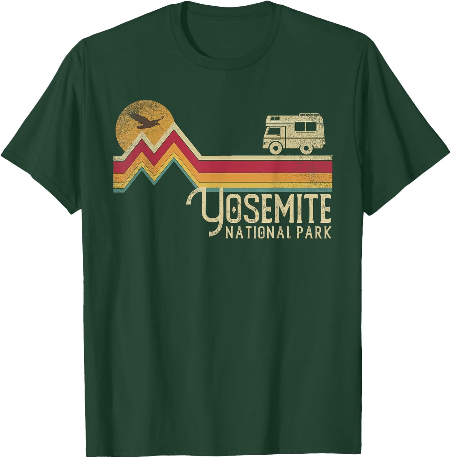 Yosemite National Park Retro Style Vintage California T-Shirt - T-Shirt | Forest