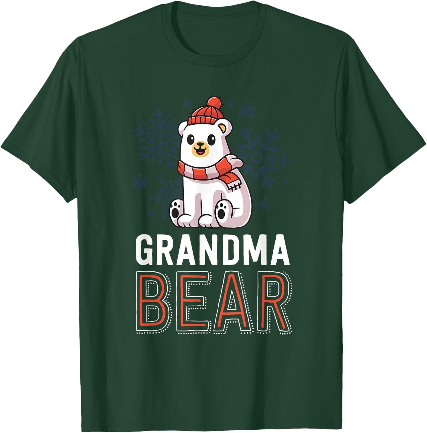 Grandma Bear Family Christmas Shirt Polar Bear Holiday Xmas T-Shirt - T-Shirt | Forest