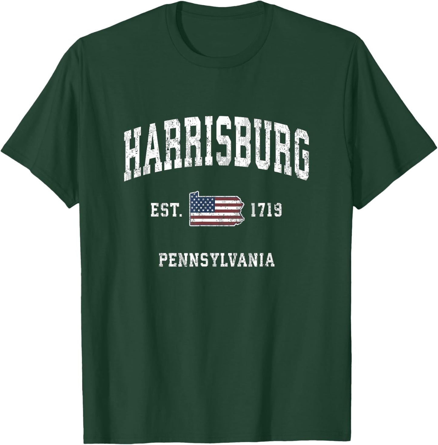 Harrisburg Pennsylvania PA Vintage American Flag Design T-Shirt - T-Shirt | Forest