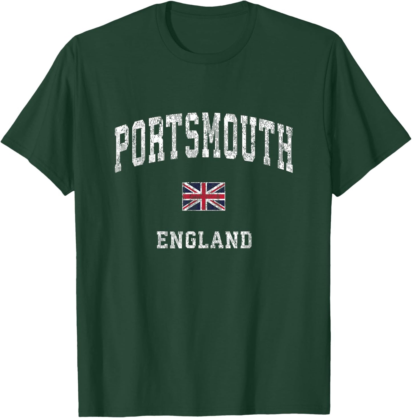 Portsmouth England Vintage Athletic Sports Design T-Shirt - T-Shirt | Forest