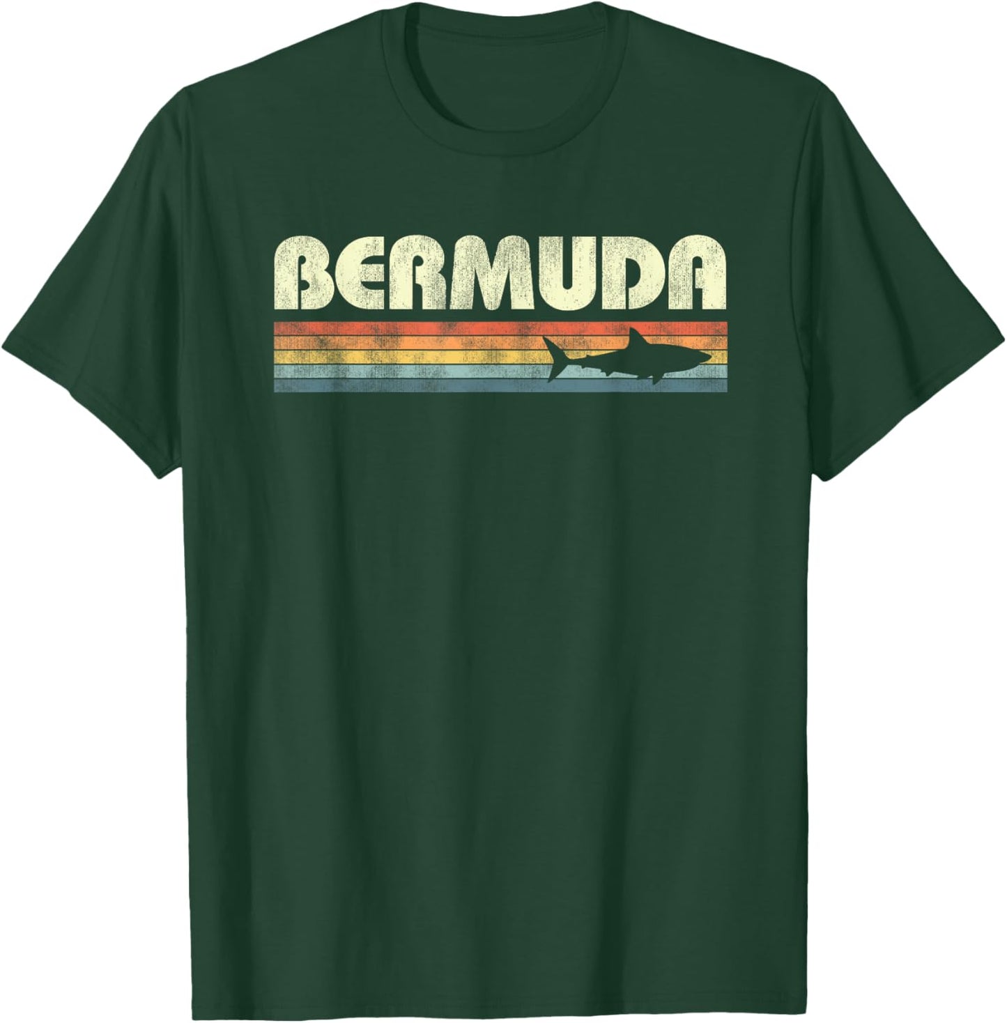 Bermuda Shark Vintage Girls Boys Cruise Souvenir T-Shirt - T-Shirt | Forest