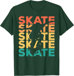 Retro Vintage Skating Gift Skaters & Skateboarders T-Shirt - T-Shirt | Forest