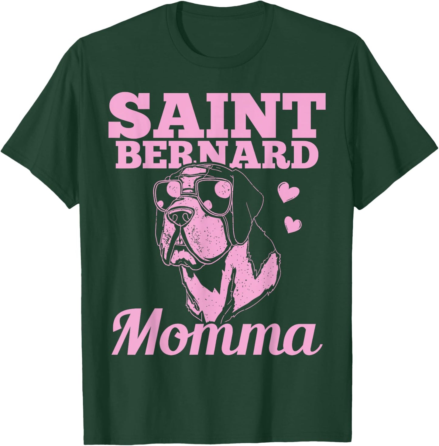 Saint Bernard Momma Dog Mom Mama Gift Men Women Girls Kids T-Shirt - T-Shirt | Forest