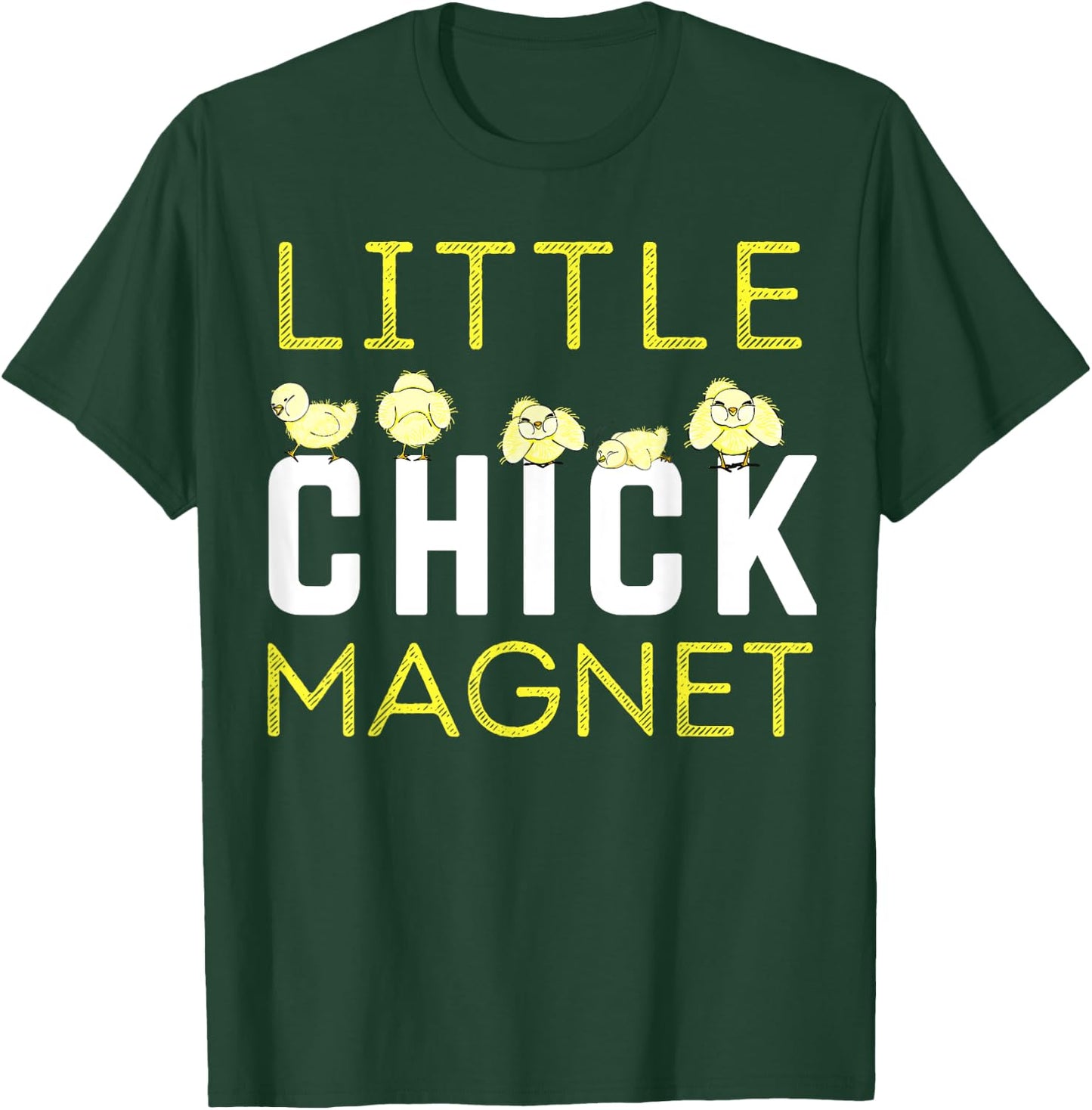 Little Chick Magnet Spring Summer Farm Boy Boys Toddlers Fun T-Shirt - T-Shirt | Forest