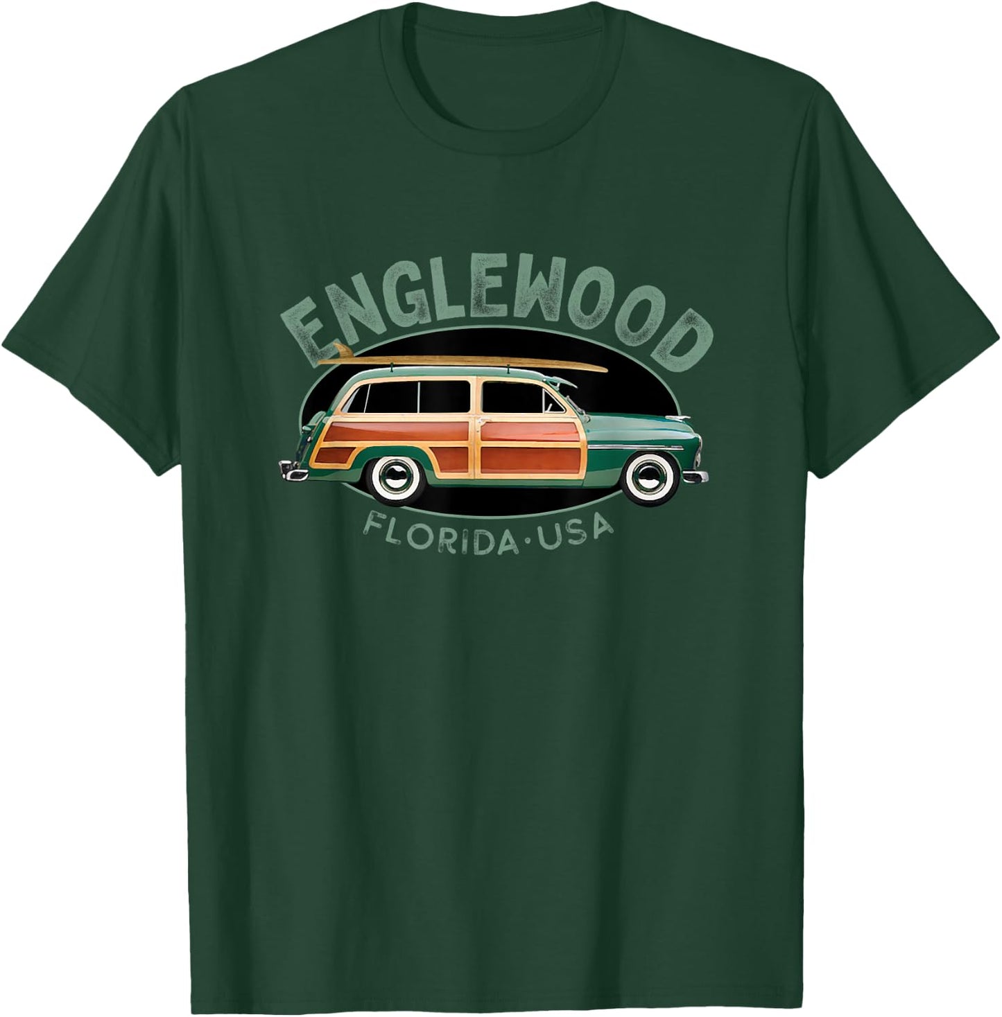 Englewood Florida Vintage surfing design T-Shirt - T-Shirt | Forest