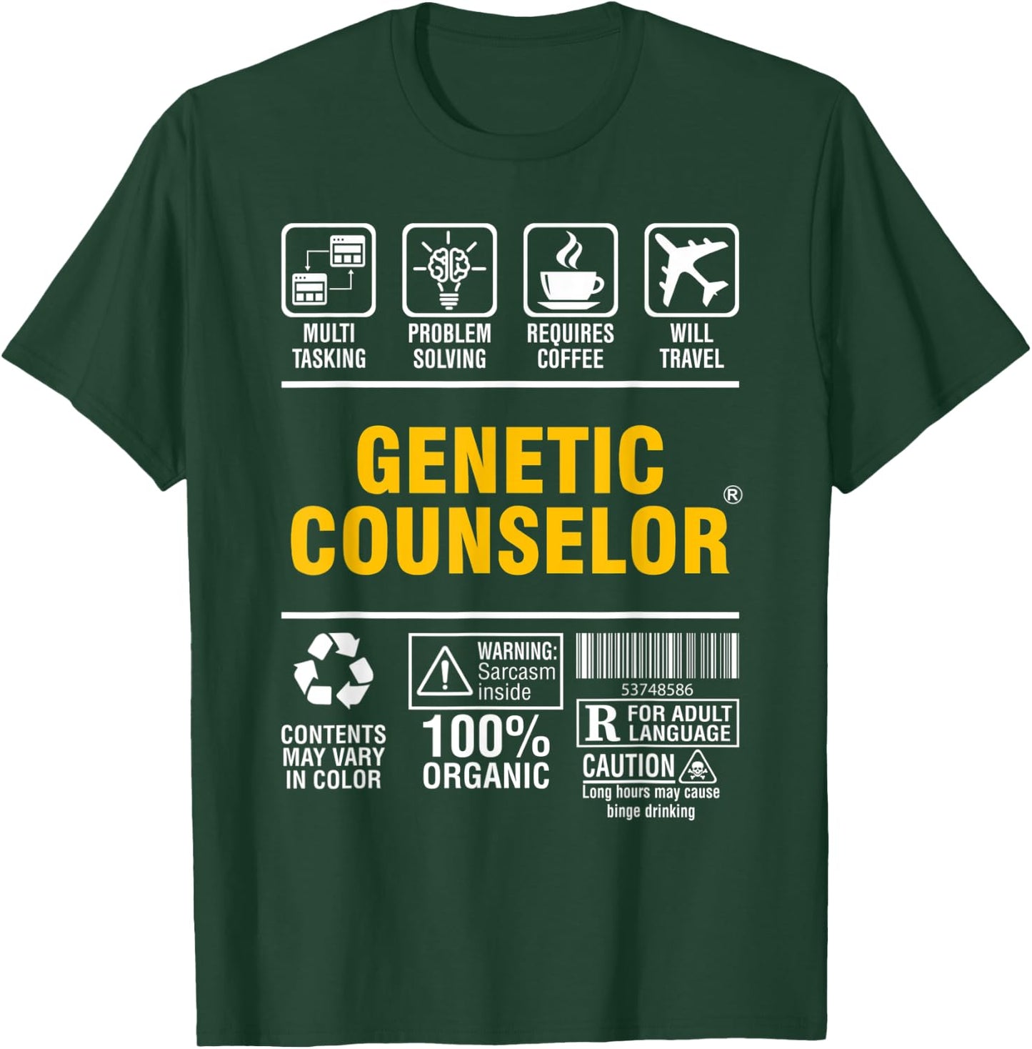 Genetic Counselor Multitasking Problem Solving Coffee Lover T-Shirt - T-Shirt | Forest