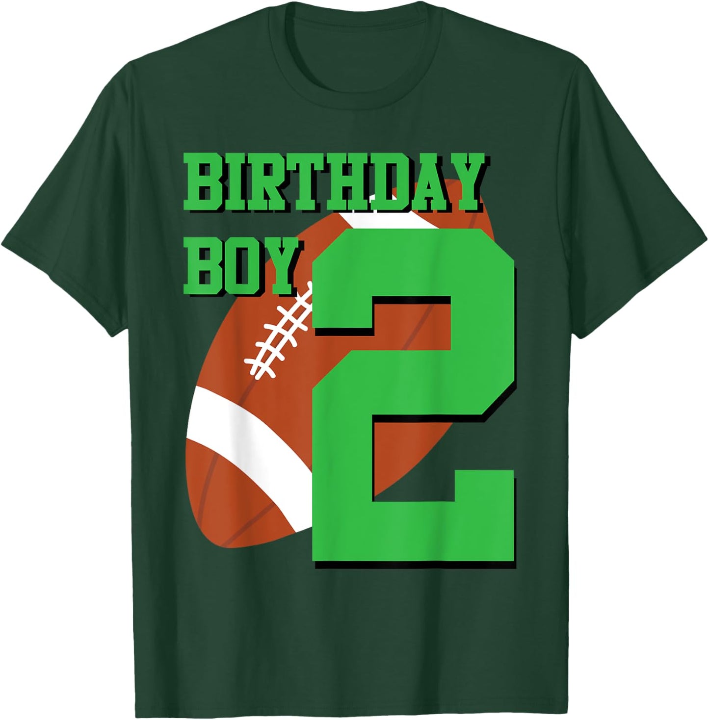 2nd Birthday Football Boy | 2 year old Field Players T-Shirt - T-Shirt | Forest