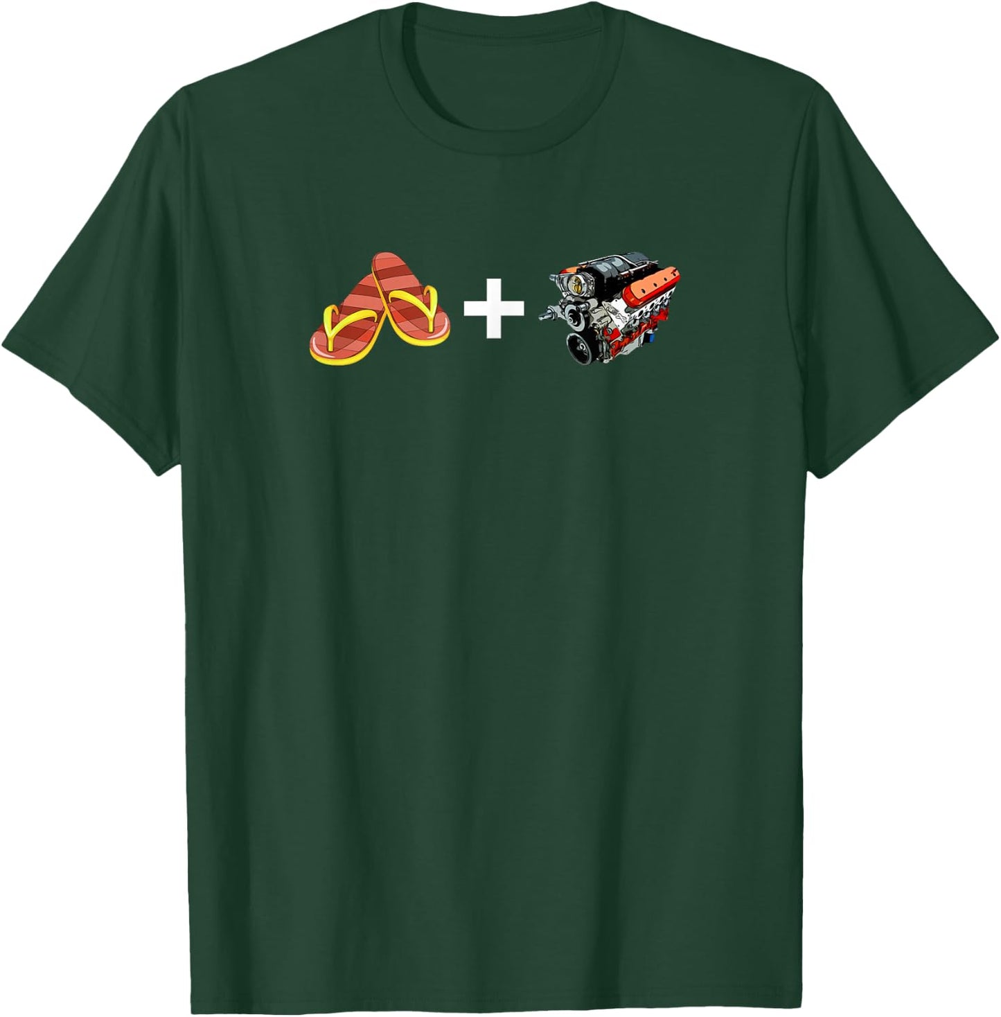 Flip Flops And LS Swaps Front And Back Graphic T-Shirt - T-Shirt | Forest