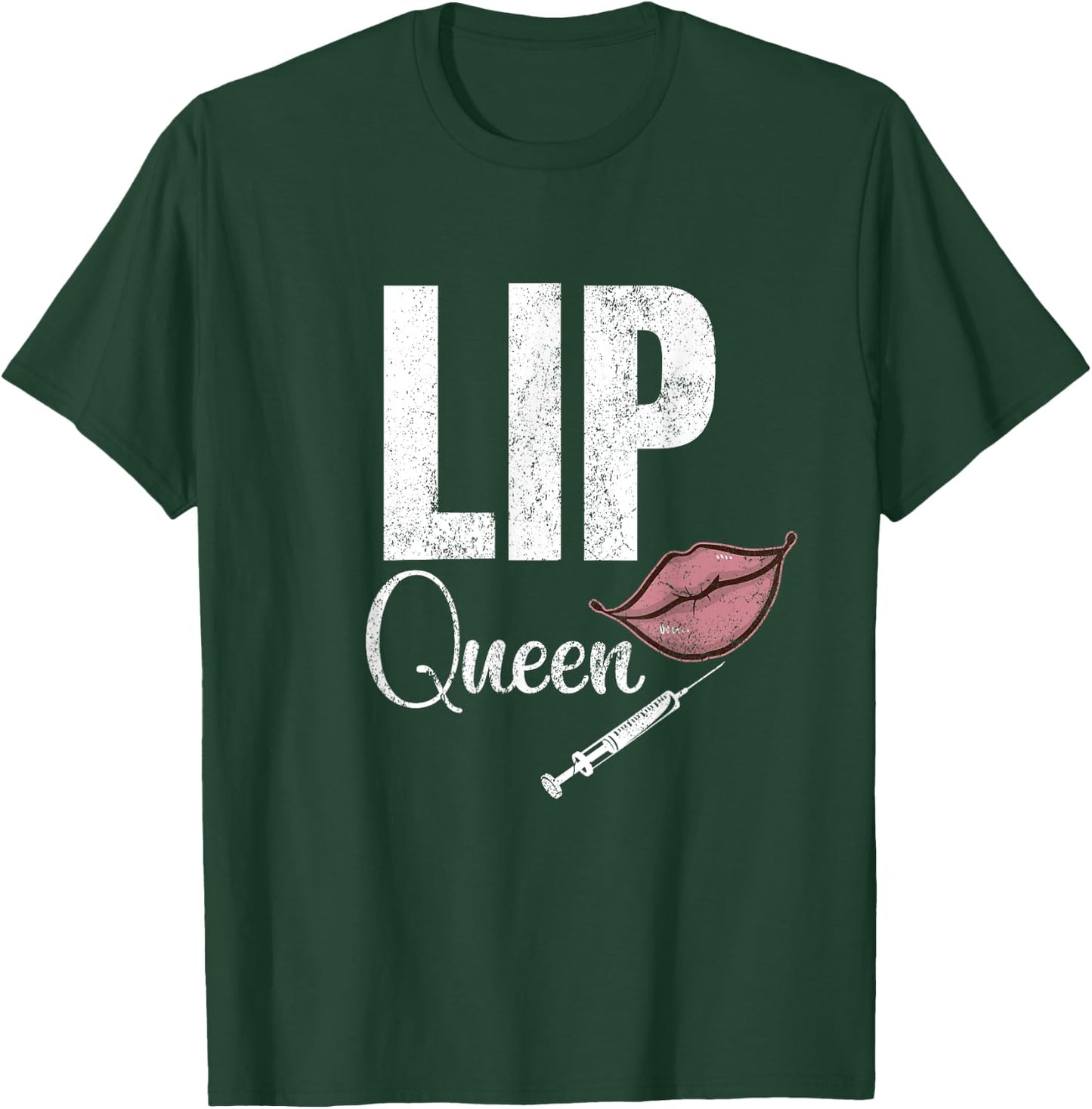 Vintage Lip Queen Injector Filler Aesthetic Nurse Injector T-Shirt - T-Shirt | Forest