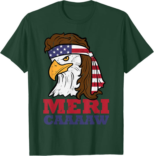 4th Of July Eagle Meri Caw Freedom Patriotic Men Women Kids T-Shirt - T-Shirt | Forest