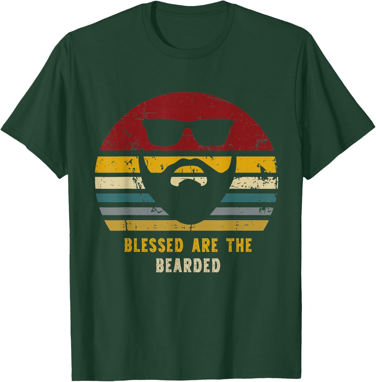 Blessed Are The Bearded Funny Bearded Present T-Shirt - T-Shirt | Forest