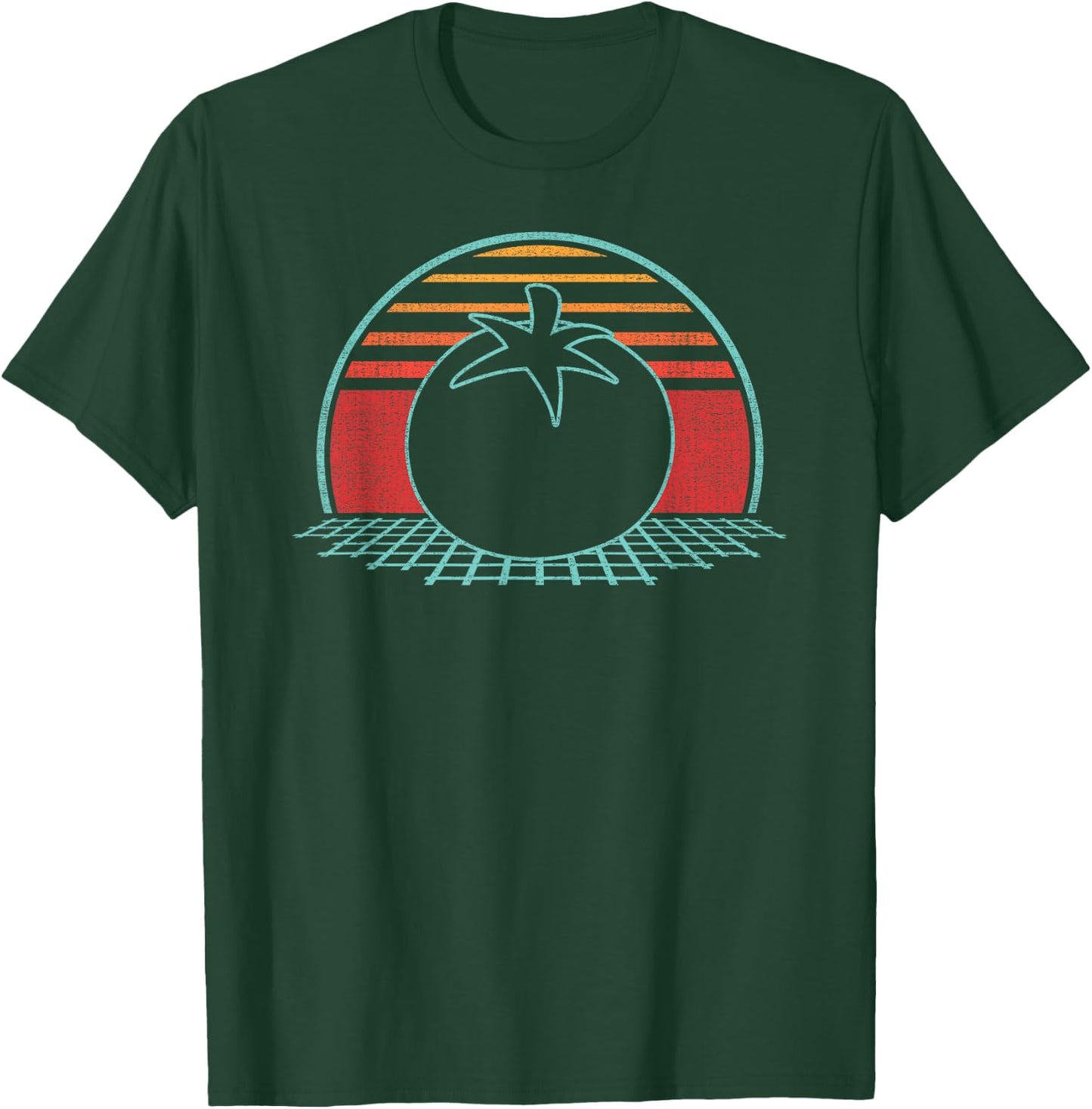 Tomato Vegetable Gardener Retro Vintage 80s Style Gift T-Shirt - T-Shirt | Forest