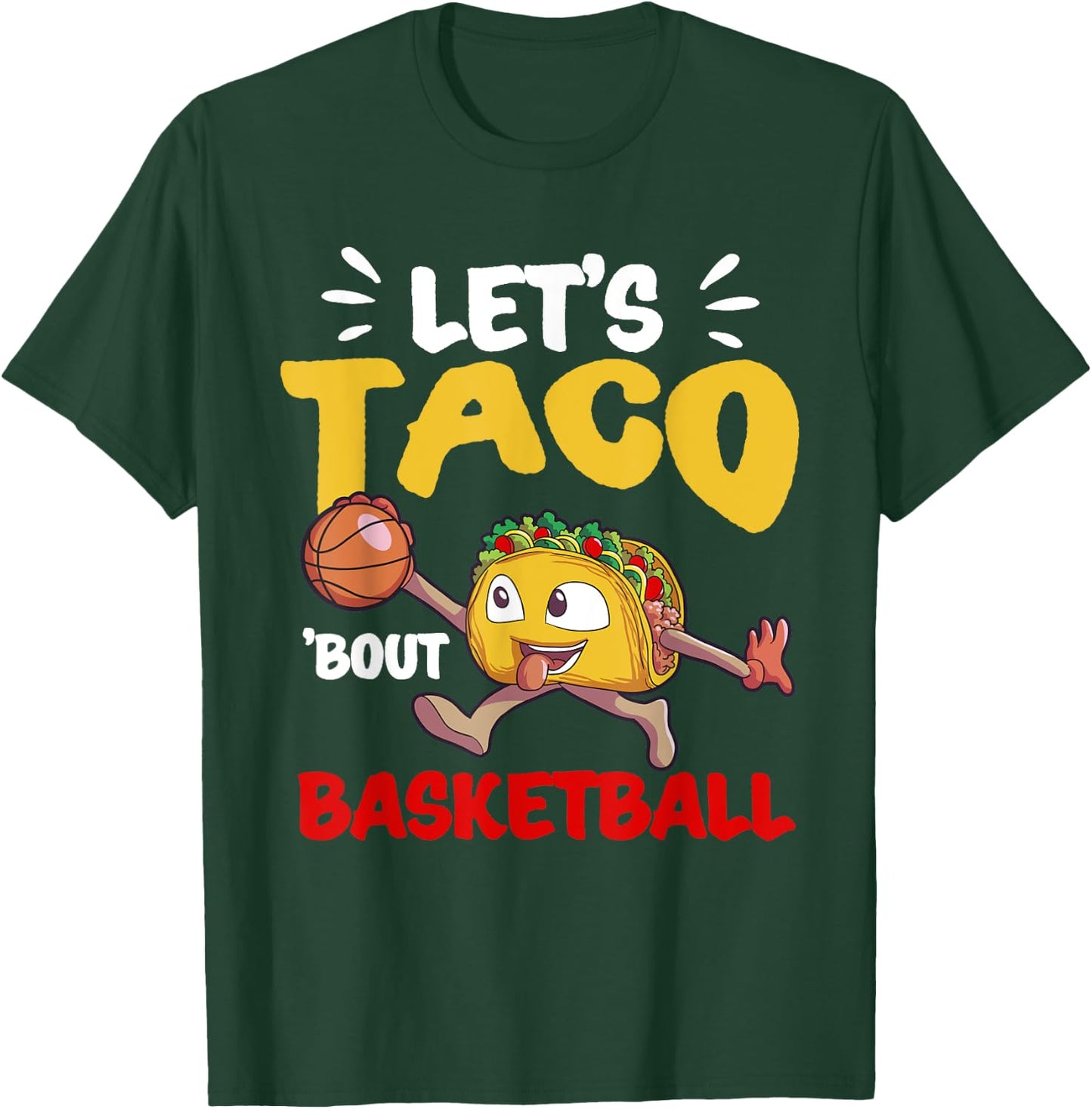 Funny Cinco de Mayo Shirt Boys Kids Mexican Taco Basketball T-Shirt - T-Shirt | Forest