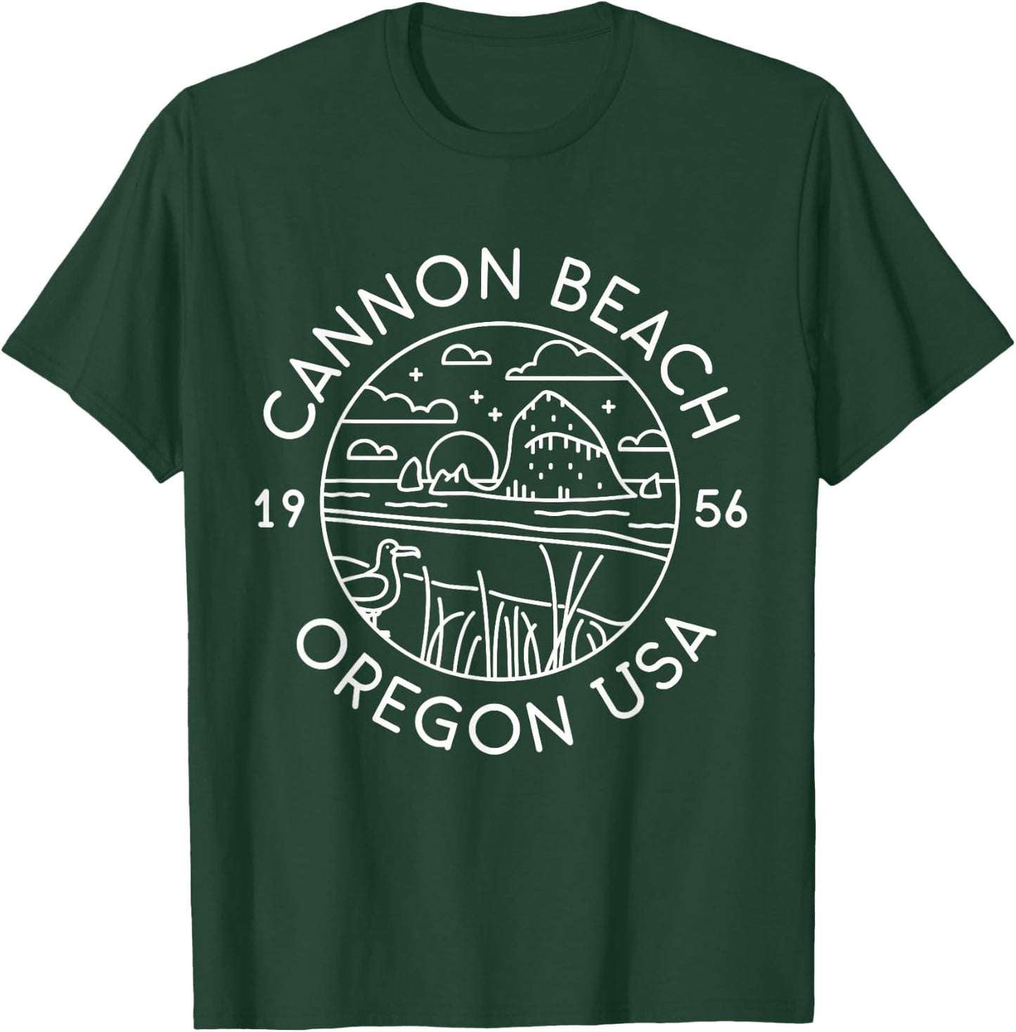 Cannon Beach 1956 Oregon Clatsop T-Shirt - T-Shirt | Forest