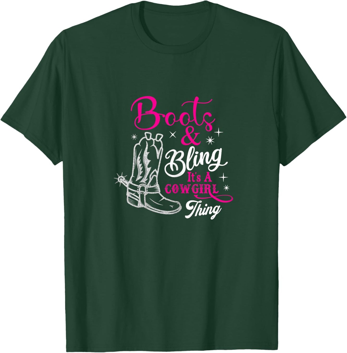 boots & bling it's a cowgirl thing Western T-Shirt - T-Shirt | Forest
