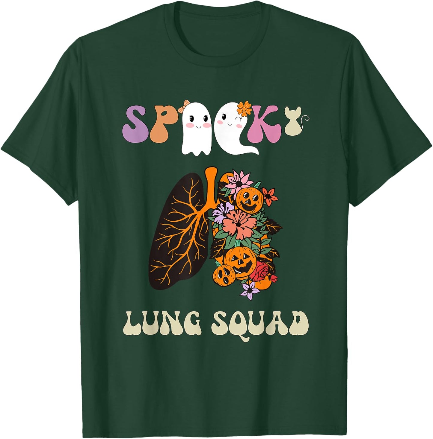 Spooky Lung Squad Respiratory Therapist Halloween T-Shirt - T-Shirt | Forest