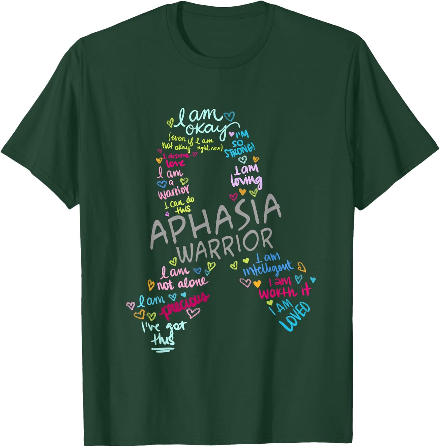 We Wear Gray Ribbon Aphasia Warrior Awareness In June T-Shirt - T-Shirt | Forest