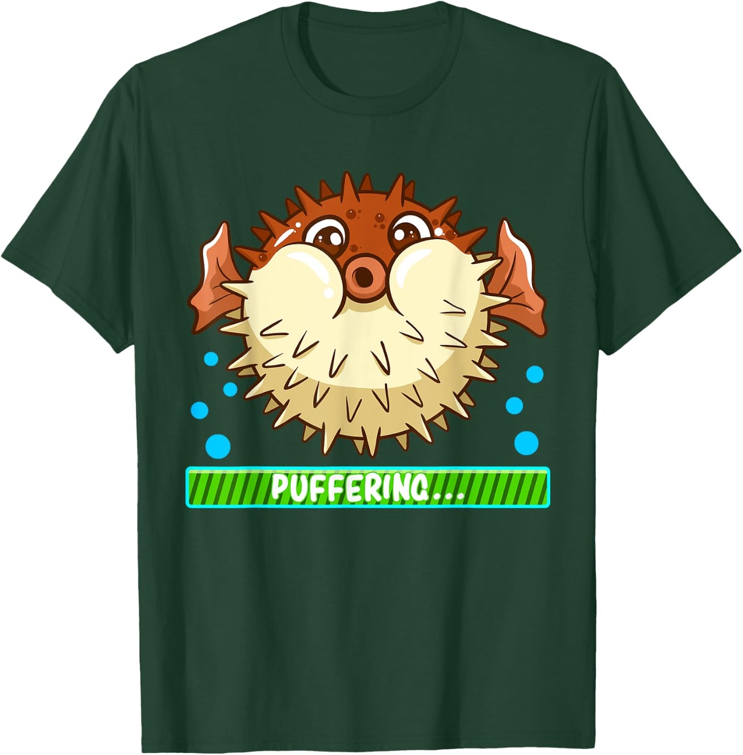 Pufferfish Puffering Puffers Tetraodontidae Fish Boys Girls T-Shirt - T-Shirt | Forest