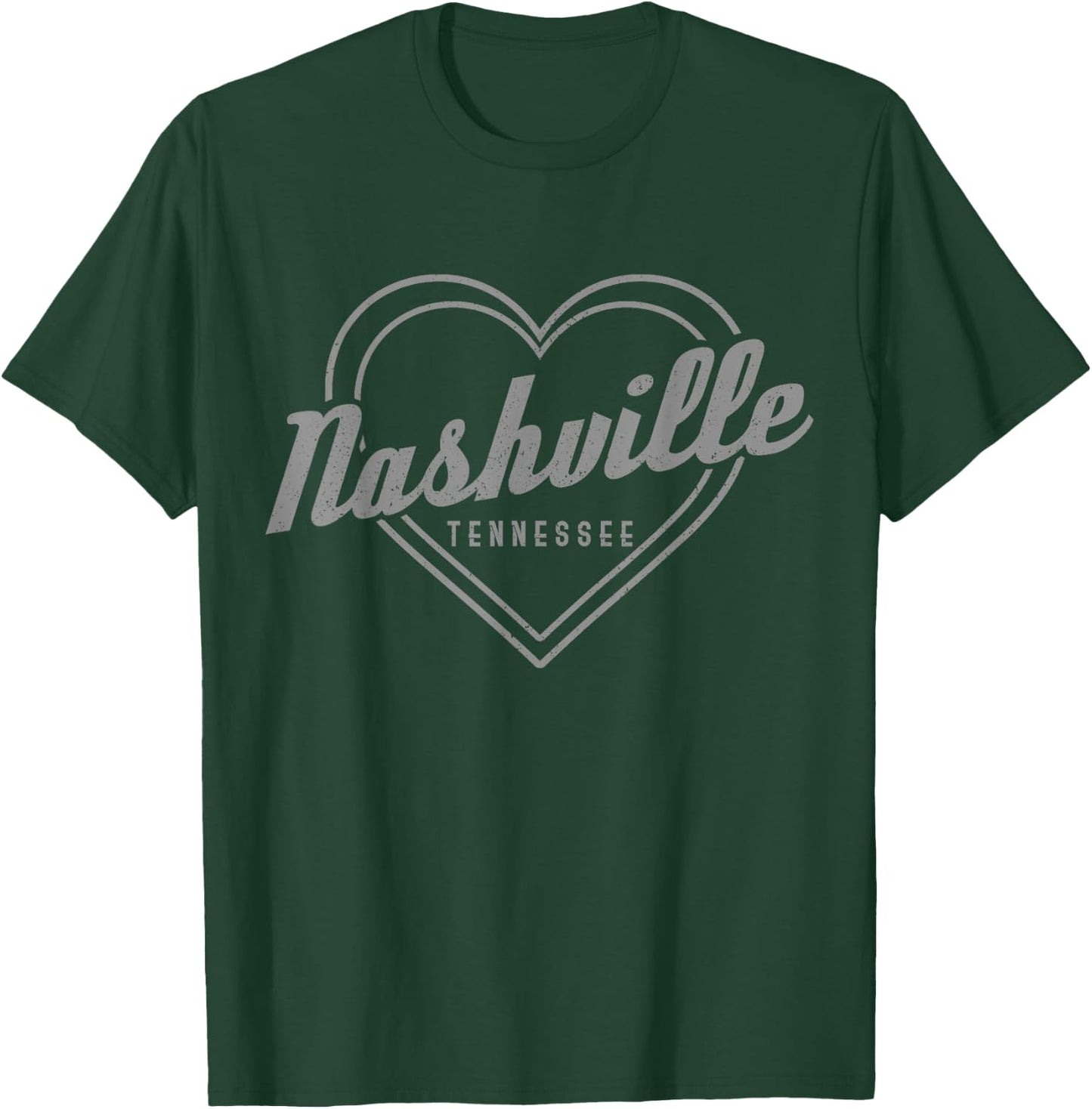 Nashville Tennessee Country Music City Heart Gift Vintage T-Shirt - T-Shirt | Forest