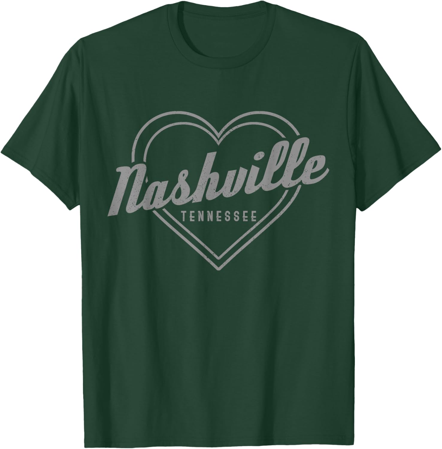 Nashville Tennessee Country Music City Heart Gift Vintage T-Shirt - T-Shirt | Forest
