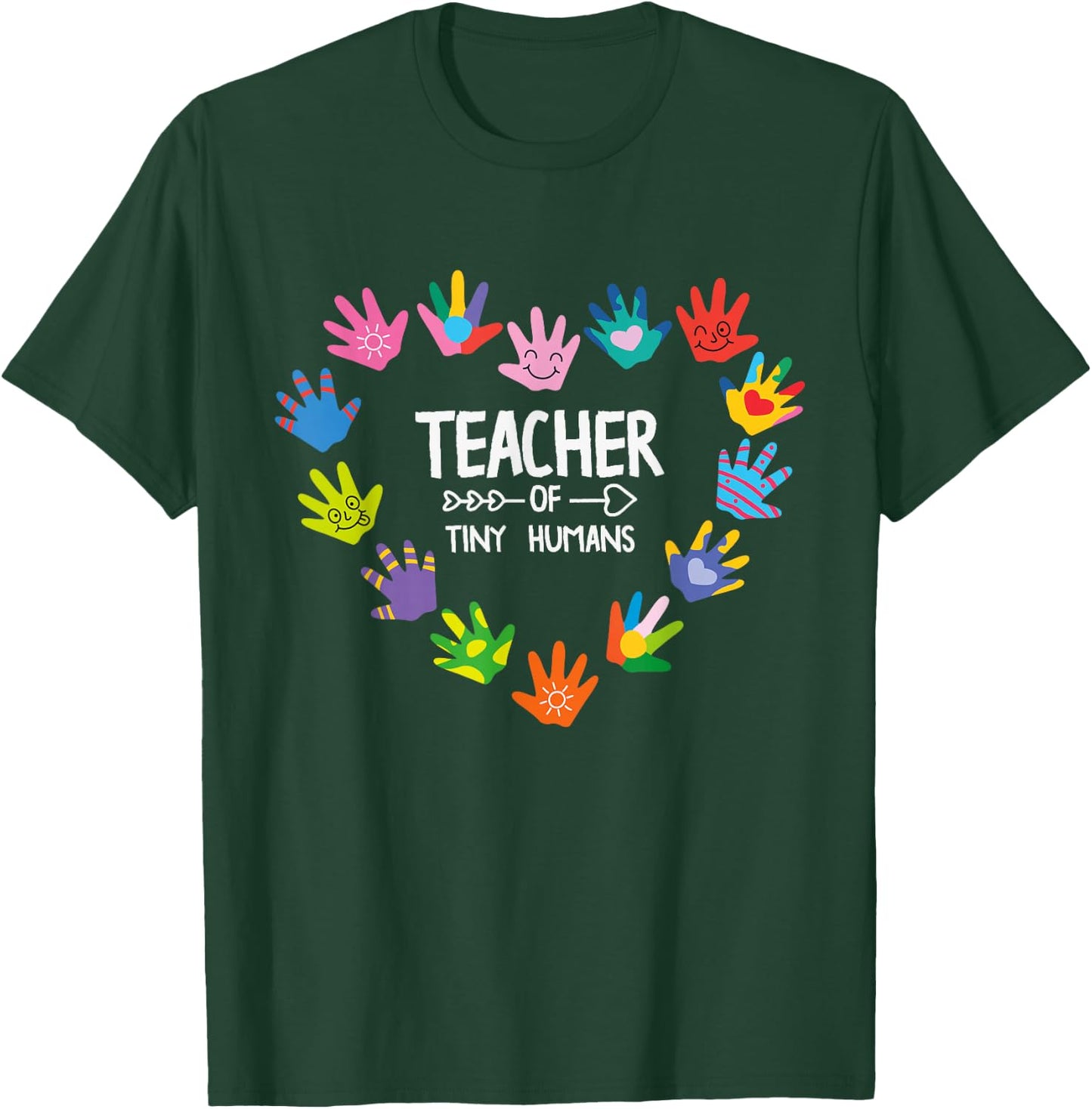 Teacher of Tiny Humans Kindergarten Preschool Teacher T-Shirt - T-Shirt | Forest