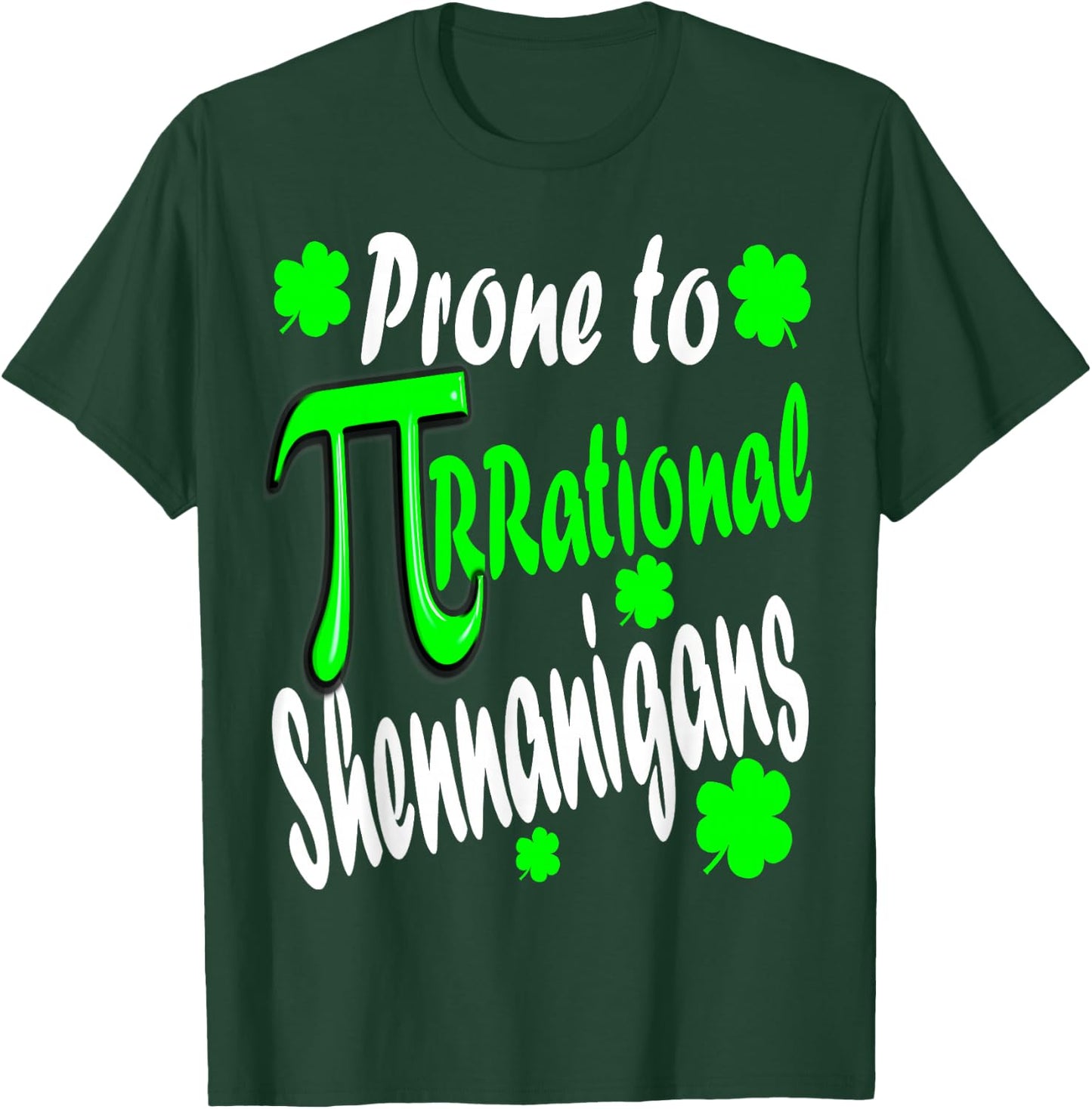 Math Teacher Pi Day St Patrick's Day 2023 Shamrock Funny Pun T-Shirt - T-Shirt | Forest