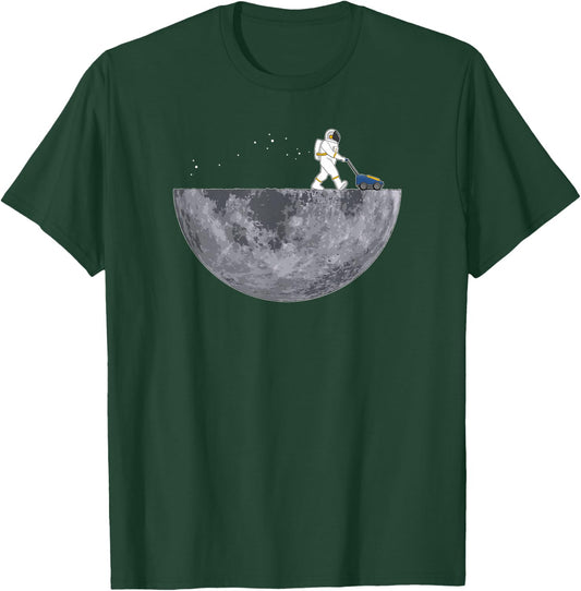 Astronaut With Lawnmower - Moon Landing Planet Funny T-Shirt - T-Shirt | Forest