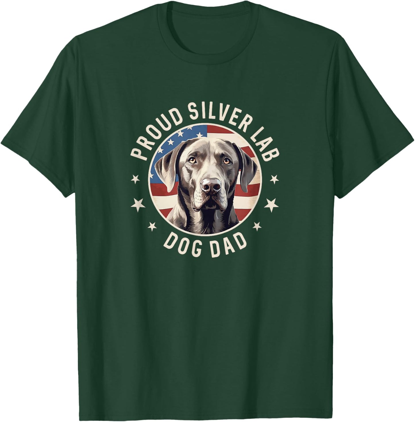 Proud Silver Labrador Retriever Dog Dad T-Shirt - T-Shirt | Forest