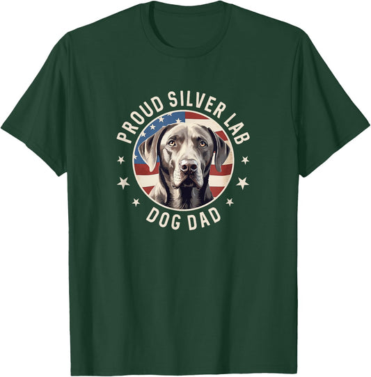 Proud Silver Labrador Retriever Dog Dad T-Shirt - T-Shirt | Forest