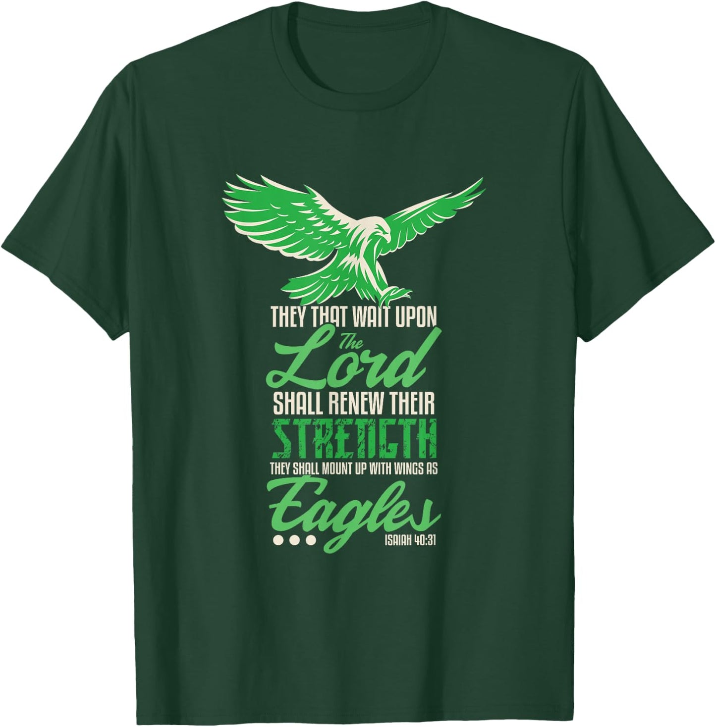 Wings like Eagle Isaja 40 31 Christian Bible Station T-Shirt - T-Shirt | Forest