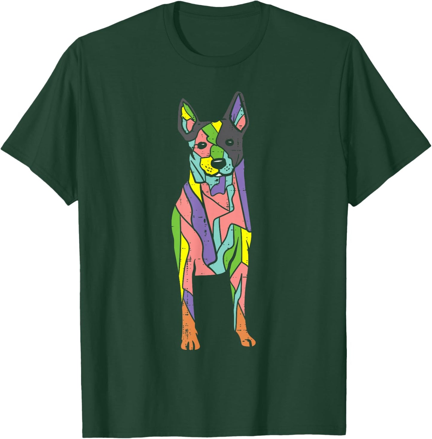 Colorful Heeler Cute Blue Red Australian Cattle Dog Art Gift T-Shirt - T-Shirt | Forest