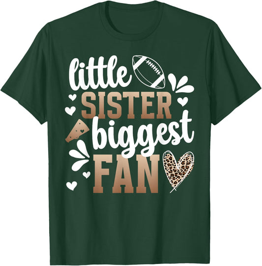 Little Sister Flag Football Sister of A Flag Football Player T-Shirt - T-Shirt | Forest