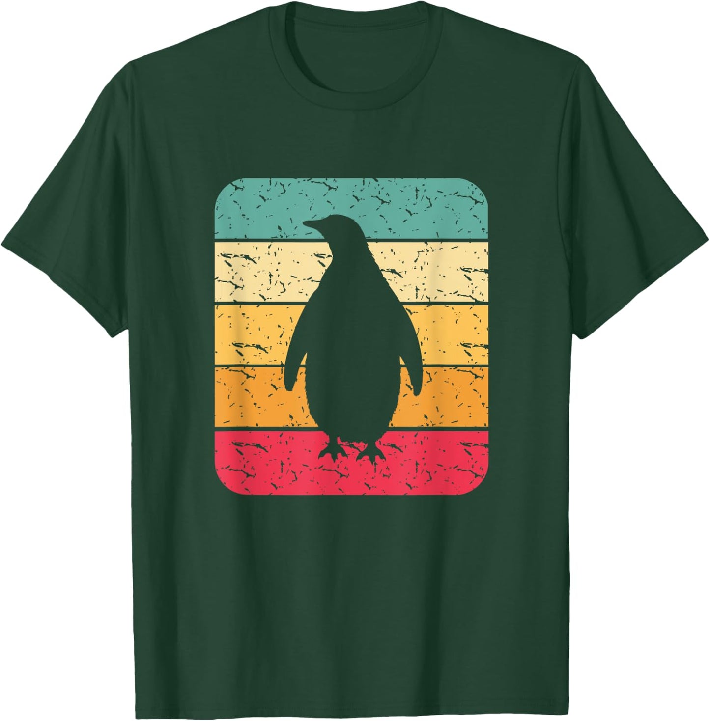 Retro Penguin Lover Gift Penguin Heart Silhouette Gifts T-Shirt - T-Shirt | Forest