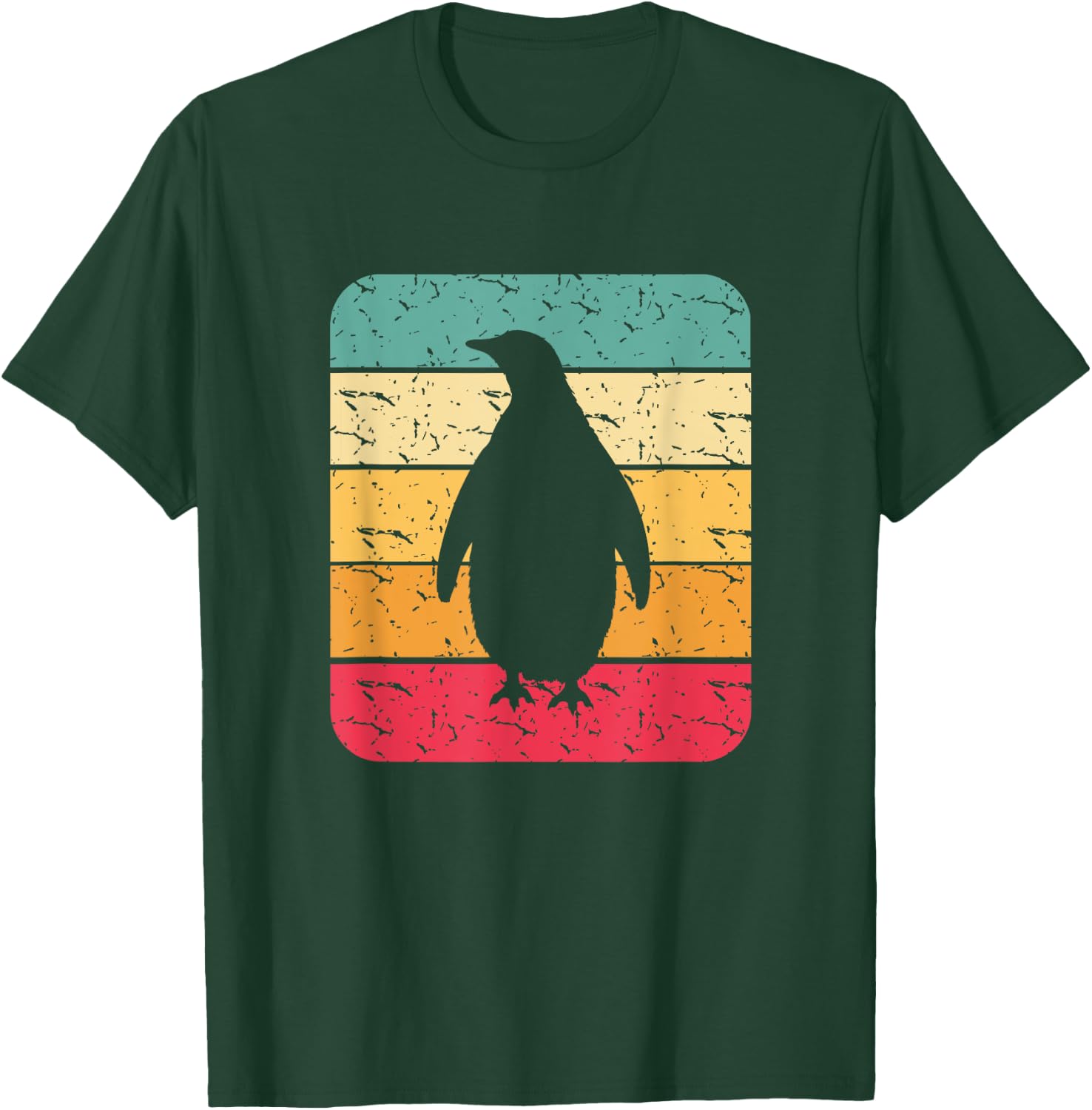 Retro Penguin Lover Gift Penguin Heart Silhouette Gifts T-Shirt - T-Shirt | Forest