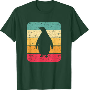 Retro Penguin Lover Gift Penguin Heart Silhouette Gifts T-Shirt - T-Shirt | Forest