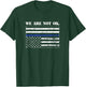 Upside Down Blue Line Flag in Distress T-Shirt - T-Shirt | Forest