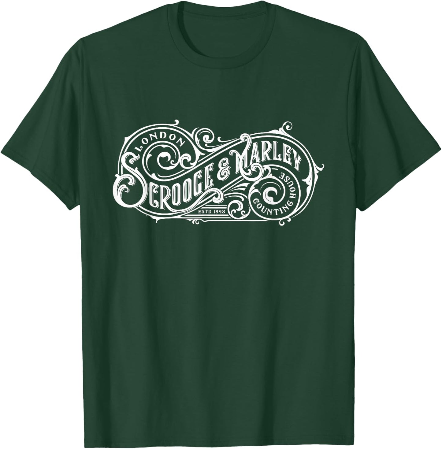 Christmas Carol Scrooge and Marley Counting House Gift T-Shirt - T-Shirt | Forest